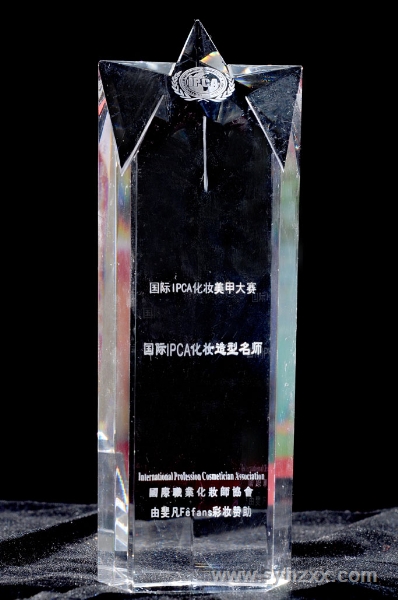 我校燕子老师荣获＂国际ＩＰＣＡ化妆造型名师＂奖杯